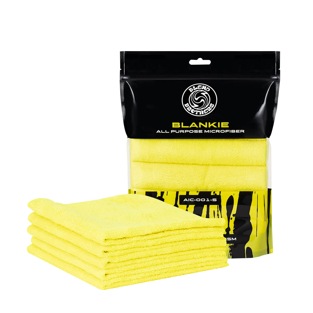 BLEND BROTHERS Blankie | All Purpose Microfiber 300gsm - Yellow 5pcs - mikrošķiedras dvielis/salvete
