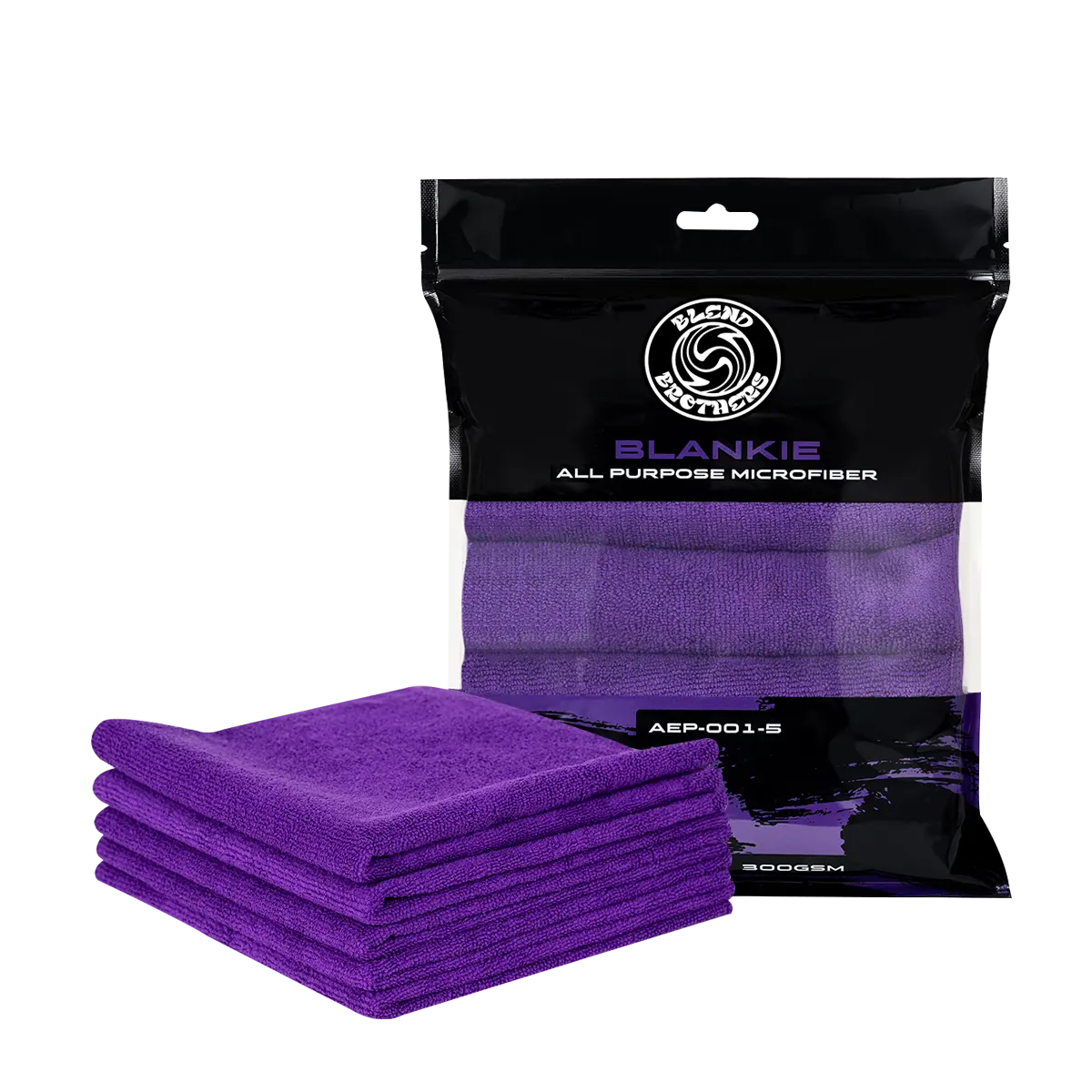 BLEND BROTHERS Blankie | All Purpose Microfiber 300gsm - Purple 5pcs - mikrošķiedras dvielis/salvete