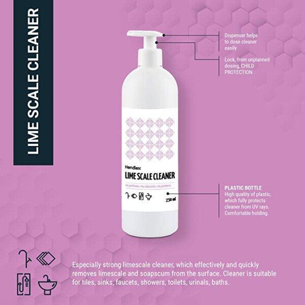 HENDLEX LIMESCALE CLEANER 250ml - Vannas istabas tīrīšanas un atkaļķošanas līdzeklis