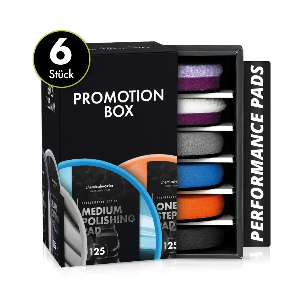 CHEMICALWORKZ PERFORMANCE PADS PROMOTION BOX 6pcs 125mm Pulēšanas ripu komplekts