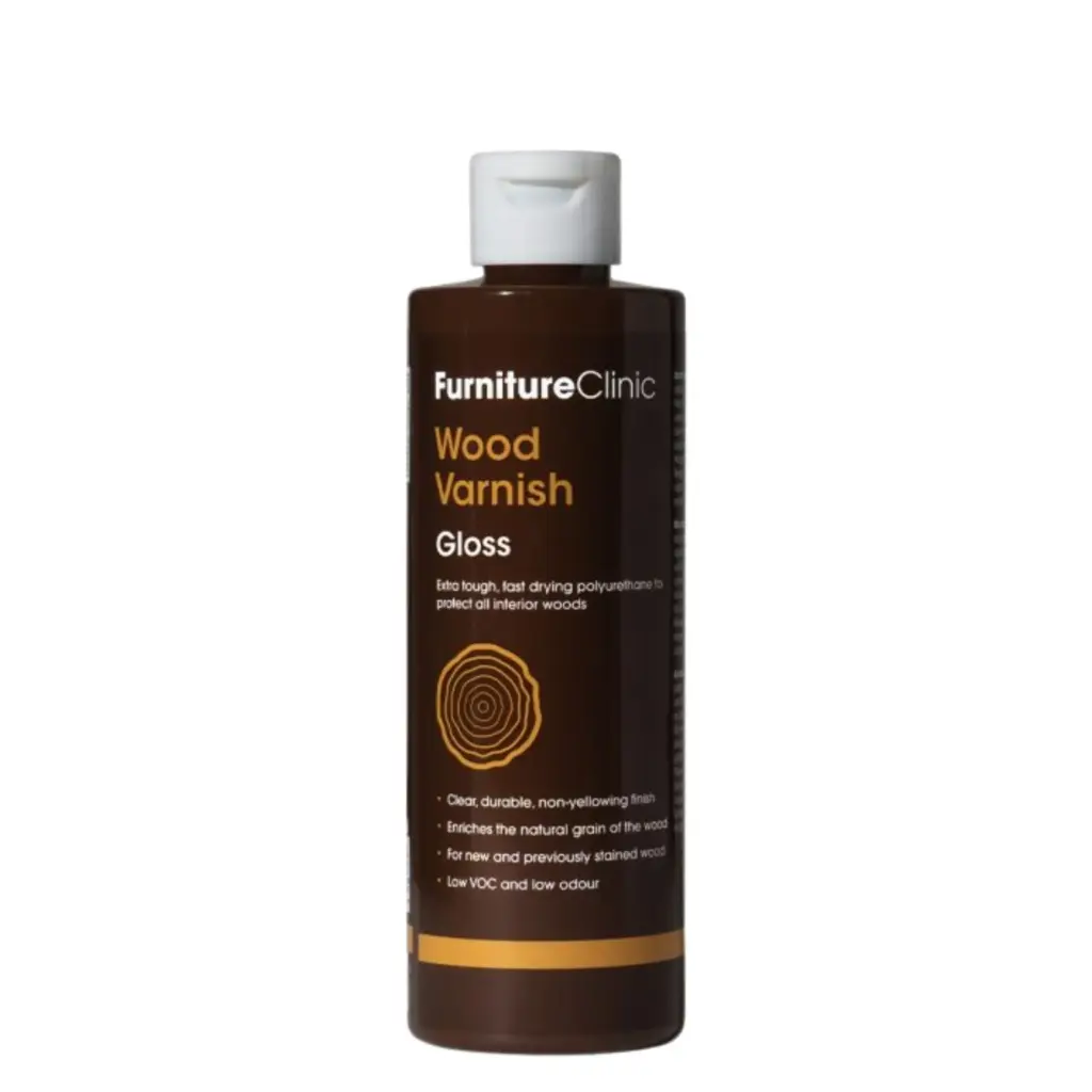 FURNITURE CLINIC EXTRA TOUGH INTERIOR WOOD VARNISH 500ml Īpaši cieta laka kokam - 500ml, Spīdīgs