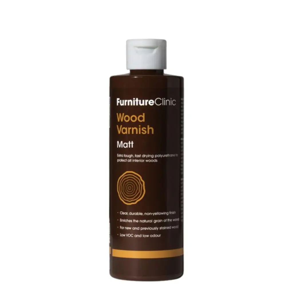 FURNITURE CLINIC EXTRA TOUGH INTERIOR WOOD VARNISH 500ml Īpaši cieta laka kokam - 500ml, Matēts