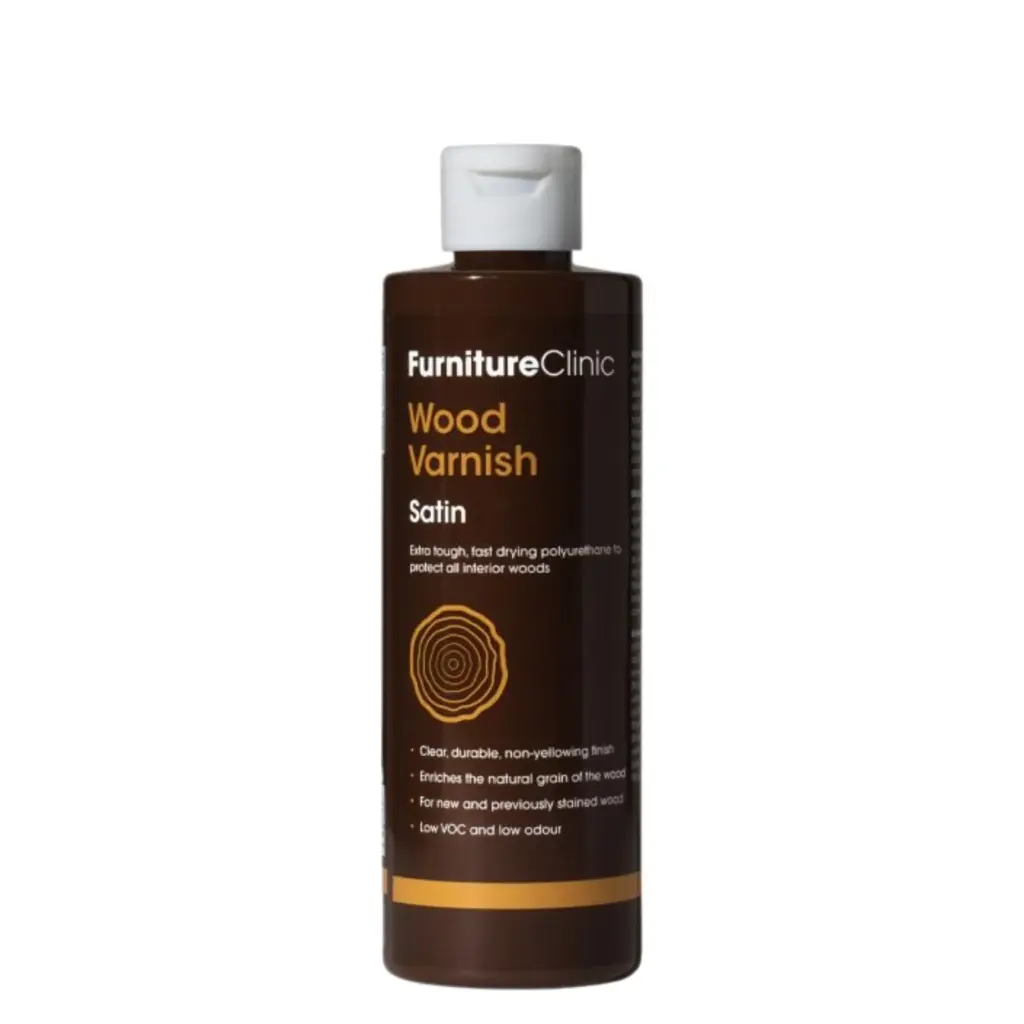 FURNITURE CLINIC EXTRA TOUGH INTERIOR WOOD VARNISH 500ml Īpaši cieta laka kokam - 500ml, Satīna